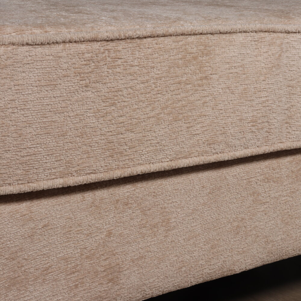 Hoekbank design Lizza 270cm bank beige chenille loungebank zowel links als rechts bankstel Hoekbank design Lizza 270cm bank beige chenille loungebank zowel links als rechts bankstel
