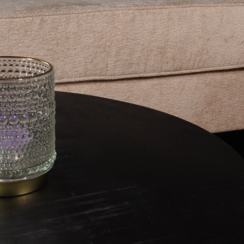 Hoekbank design Lizza 270cm bank beige chenille loungebank zowel links als rechts bankstel Hoekbank design Lizza 270cm bank beige chenille loungebank zowel links als rechts bankstel