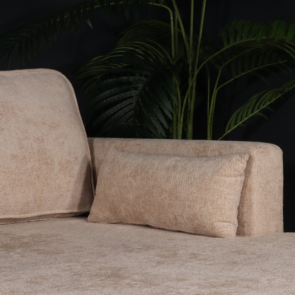 Hoekbank design Lizza 270cm bank beige chenille loungebank zowel links als rechts bankstel Hoekbank design Lizza 270cm bank beige chenille loungebank zowel links als rechts bankstel