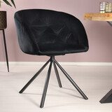 Lizzely Garden & Living Eetkamerstoel draaibaar Tamara zwart velvet draaibare eetstoel