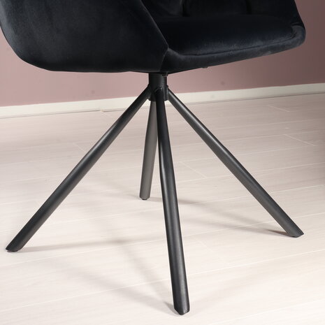 Lizzely Garden & Living Eetkamerstoel draaibaar Tamara zwart velvet draaibare eetstoel Lizzely Garden & Living Eetkamerstoel draaibaar Tamara zwart velvet draaibare eetstoel