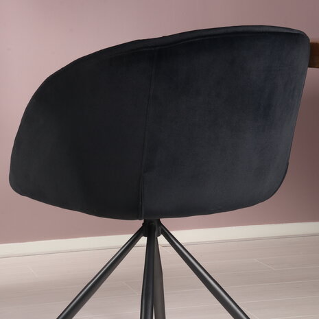 Lizzely Garden & Living Eetkamerstoel draaibaar Tamara zwart velvet draaibare eetstoel Lizzely Garden & Living Eetkamerstoel draaibaar Tamara zwart velvet draaibare eetstoel
