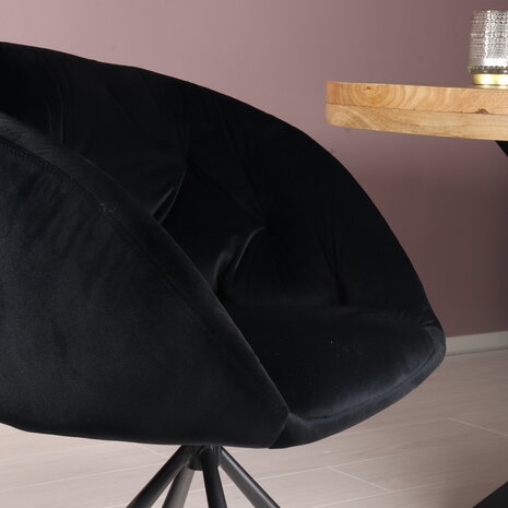Lizzely Garden & Living Eetkamerstoel draaibaar Tamara zwart velvet draaibare eetstoel Lizzely Garden & Living Eetkamerstoel draaibaar Tamara zwart velvet draaibare eetstoel