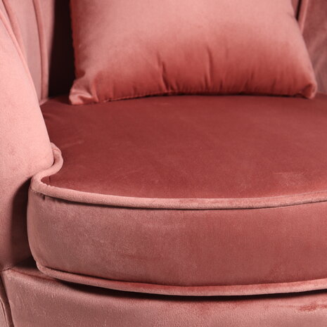 Lizzely Garden & Living Fauteuil zitbank 1 persoons stoel Anna velvet oud roze bankje Lizzely Garden & Living Fauteuil zitbank 1 persoons stoel Anna velvet oud roze bankje