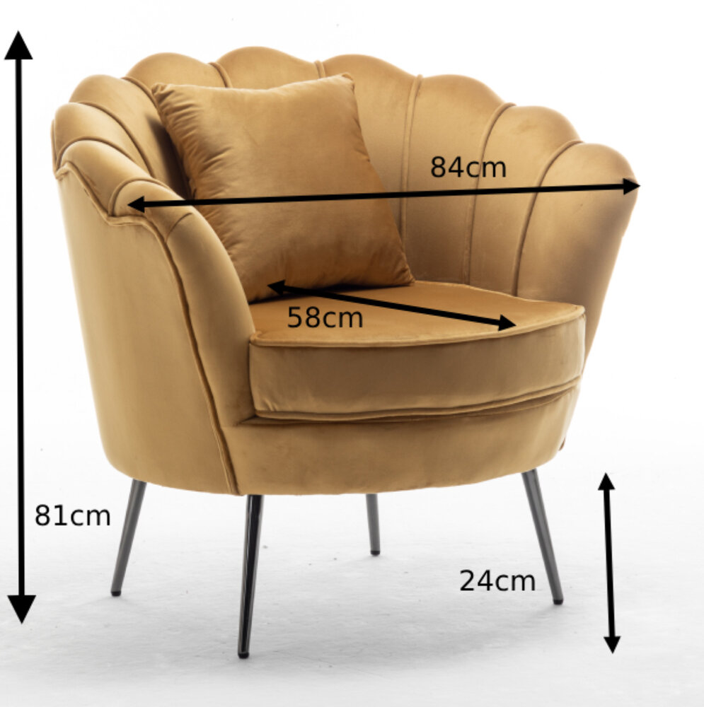 Fauteuil zitbank 1 persoons Anna goud