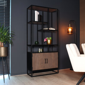 Lizzely Garden & Living Boekenkast mangohout Sidney walnoot bruin kast industrieel duurzaam massief hout mango wandkast Lizzely Garden & Living Boekenkast mangohout Sidney walnoot bruin kast industrieel duurzaam massief hout mango wandkast