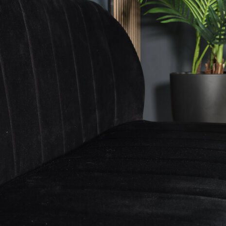 Lizzely Garden & Living Eetkamerbank 180cm Sally velvet zwart bank 3 zits eettafelbank Lizzely Garden & Living Eetkamerbank 180cm Sally velvet zwart bank 3 zits eettafelbank