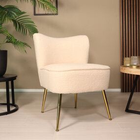 Lizzely Garden & Living Fauteuil zitbank 1 persoons Teddy beige stoel Lizzely Garden & Living Fauteuil zitbank 1 persoons Teddy beige stoel