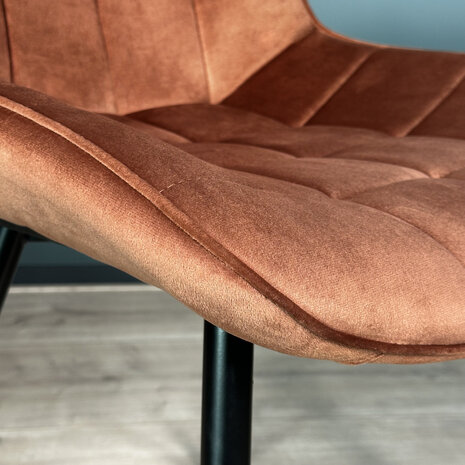 Lizzely Garden & Living Eetkamerstoel De Vince bruin velvet eetstoel Lizzely Garden & Living Eetkamerstoel De Vince bruin velvet eetstoel