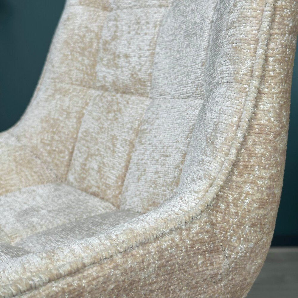 Eetkamerstoel De Vince beige chenille eetstoel Eetkamerstoel De Vince beige chenille eetstoel