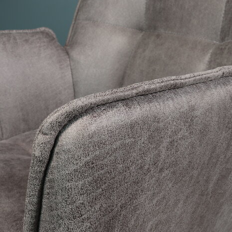 Lizzely Garden & Living Eetkamerstoel met armleuning Bowie antraciet microvezel eetstoel industrieel Lizzely Garden & Living Eetkamerstoel met armleuning Bowie antraciet microvezel eetstoel industrieel
