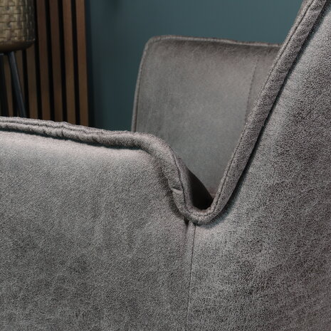 Lizzely Garden & Living Eetkamerstoel met armleuning Bowie antraciet microvezel eetstoel industrieel Lizzely Garden & Living Eetkamerstoel met armleuning Bowie antraciet microvezel eetstoel industrieel
