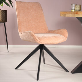 Lizzely Garden & Living Eetkamerstoel draaibaar Marloes ribstof champagne Lizzely Garden & Living Eetkamerstoel draaibaar Marloes ribstof champagne