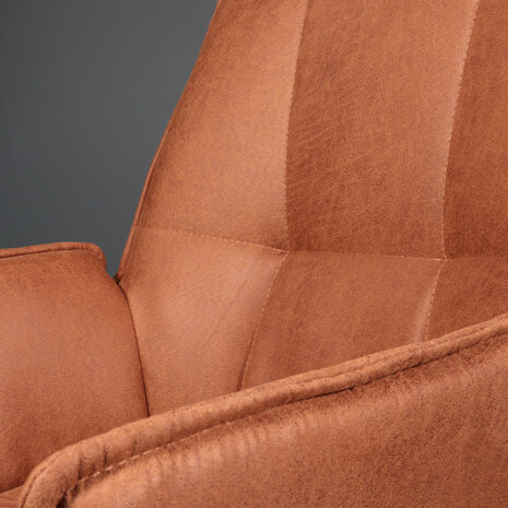 Lizzely Garden & Living Eetkamerstoel met armleuning Bowie cognac microvezel eetstoel industrieel Lizzely Garden & Living Eetkamerstoel met armleuning Bowie cognac microvezel eetstoel industrieel