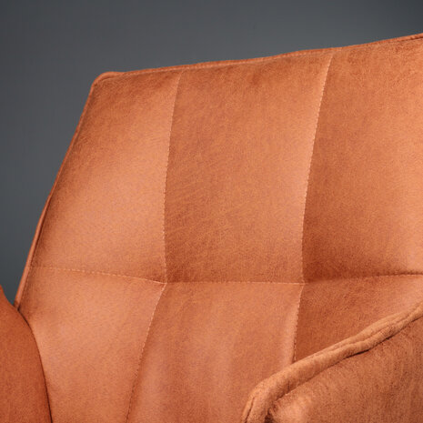 Lizzely Garden & Living Eetkamerstoel met armleuning Bowie cognac microvezel eetstoel industrieel Lizzely Garden & Living Eetkamerstoel met armleuning Bowie cognac microvezel eetstoel industrieel
