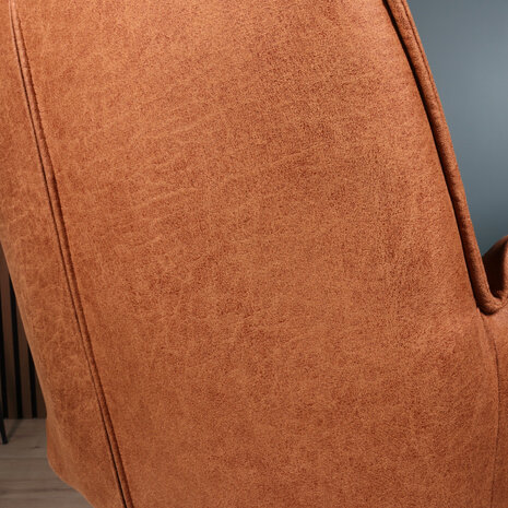 Lizzely Garden & Living Eetkamerstoel met armleuning Bowie cognac microvezel eetstoel industrieel Lizzely Garden & Living Eetkamerstoel met armleuning Bowie cognac microvezel eetstoel industrieel