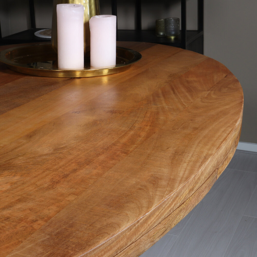 Eettafel ovaal mangohout 180cm James lichtbruin ovale industriële tafel duurzaam mango eetkamertafel Eettafel ovaal mangohout 180cm James lichtbruin ovale industriële tafel duurzaam mango eetkamertafel