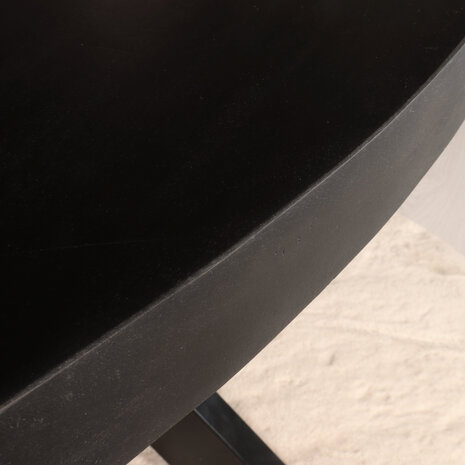 Lizzely Garden & Living Eettafel ovaal mangohout 160cm James zwart ovale industriële tafel duurzaam mango eetkamertafel