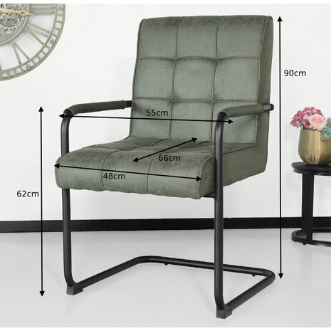 Lizzely Garden & Living Eetkamerstoel met armleuning Indy donkergroen microvezel eetstoel Lizzely Garden & Living Eetkamerstoel met armleuning Indy donkergroen microvezel eetstoel