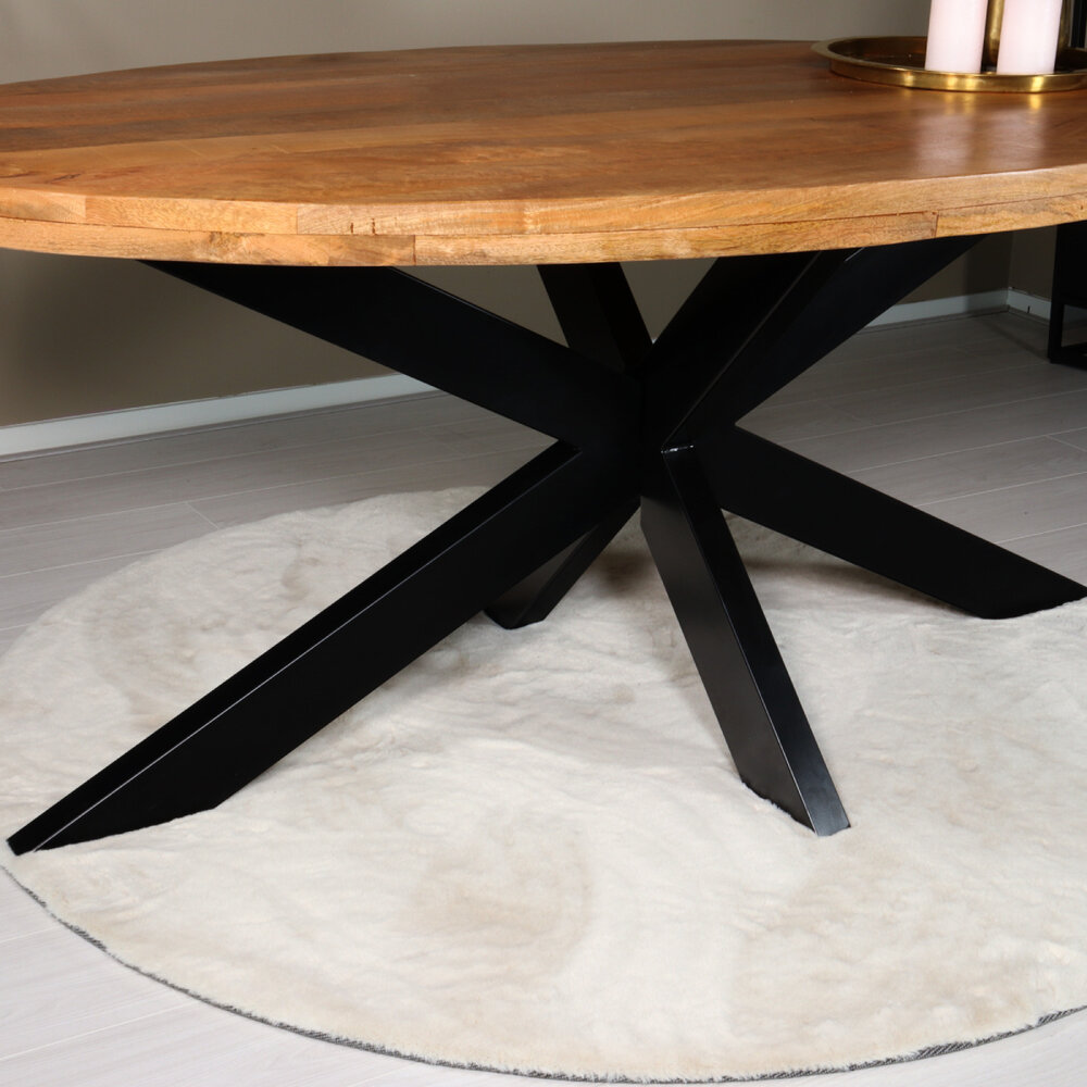 Eettafel ovaal mangohout 180cm James lichtbruin ovale industriële tafel duurzaam mango eetkamertafel Eettafel ovaal mangohout 180cm James lichtbruin ovale industriële tafel duurzaam mango eetkamertafel
