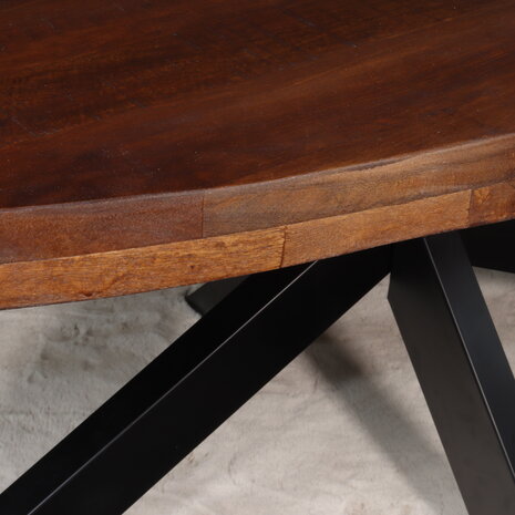 Lizzely Garden & Living Eettafel ovaal mangohout 200cm James bruin ovale industriële tafel duurzaam mango eetkamertafel Lizzely Garden & Living Eettafel ovaal mangohout 200cm James bruin ovale industriële tafel duurzaam mango eetkamertafel
