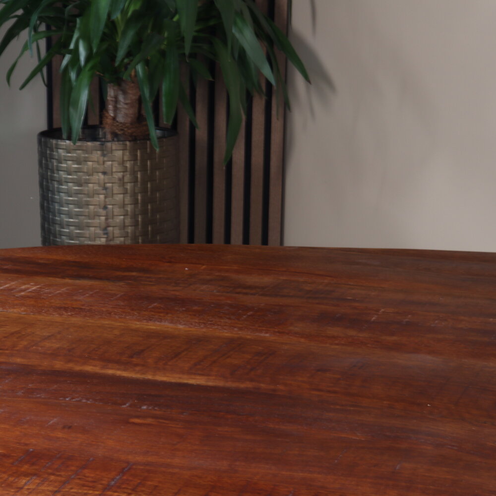Eettafel ovaal mangohout 200cm James bruin ovale industriële tafel duurzaam mango eetkamertafel Eettafel ovaal mangohout 200cm James bruin ovale industriële tafel duurzaam mango eetkamertafel