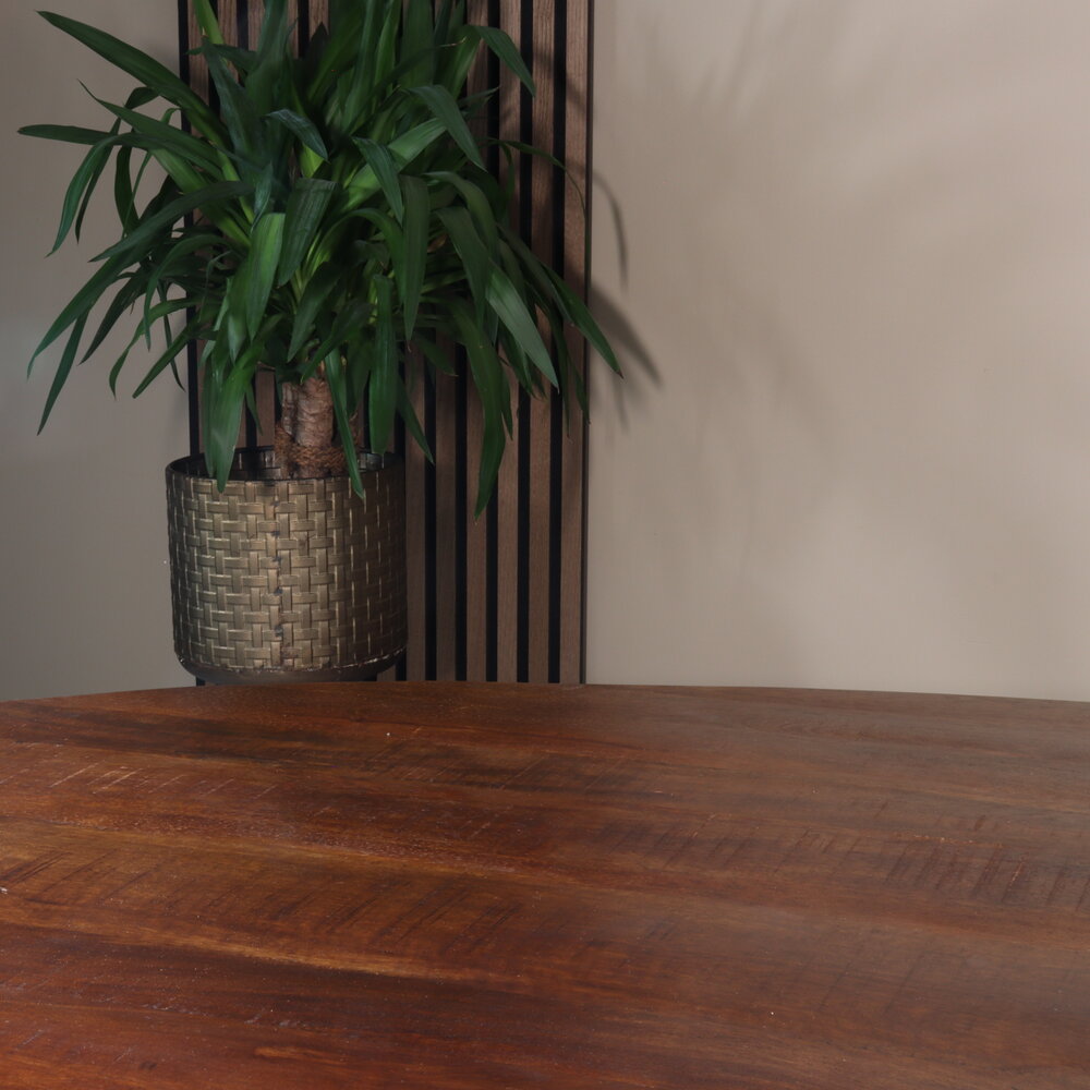 Eettafel ovaal mangohout 200cm James bruin ovale industriële tafel duurzaam mango eetkamertafel Eettafel ovaal mangohout 200cm James bruin ovale industriële tafel duurzaam mango eetkamertafel