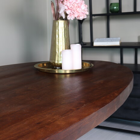 Lizzely Garden & Living Eettafel ovaal mangohout 240cm James bruin ovale industriële tafel duurzaam mango eetkamertafel Lizzely Garden & Living Eettafel ovaal mangohout 240cm James bruin ovale industriële tafel duurzaam mango eetkamertafel