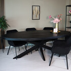 Eettafel ovaal mangohout 240cm James zwart ovale industriële tafel duurzaam mango eetkamertafel Eettafel ovaal mangohout 240cm James zwart ovale industriële tafel duurzaam mango eetkamertafel