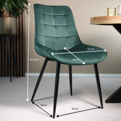 Lizzely Garden & Living Eetkamerstoel De Vince donkergroen velvet eetstoel Lizzely Garden & Living Eetkamerstoel De Vince donkergroen velvet eetstoel
