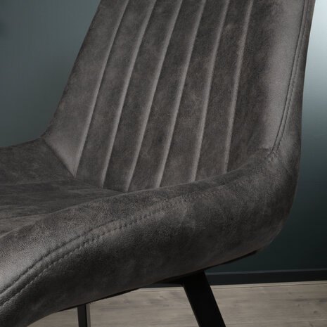 Lizzely Garden & Living Eetkamerstoel Susta grijs microvezel eetstoel