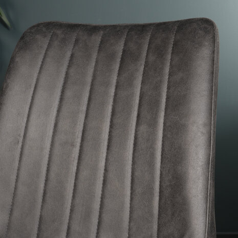 Lizzely Garden & Living Eetkamerstoel Susta grijs microvezel eetstoel