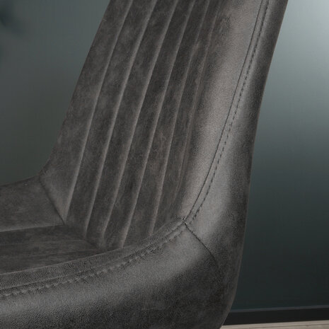 Lizzely Garden & Living Eetkamerstoel Susta grijs microvezel eetstoel