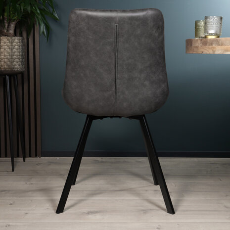 Lizzely Garden & Living Eetkamerstoel Susta grijs microvezel eetstoel