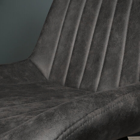 Lizzely Garden & Living Eetkamerstoel Susta grijs microvezel eetstoel