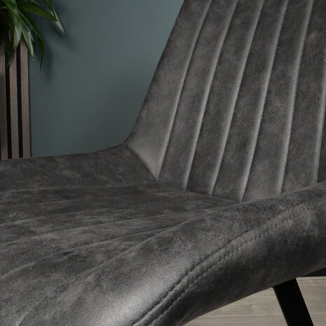 Lizzely Garden & Living Eetkamerstoel Susta grijs microvezel eetstoel