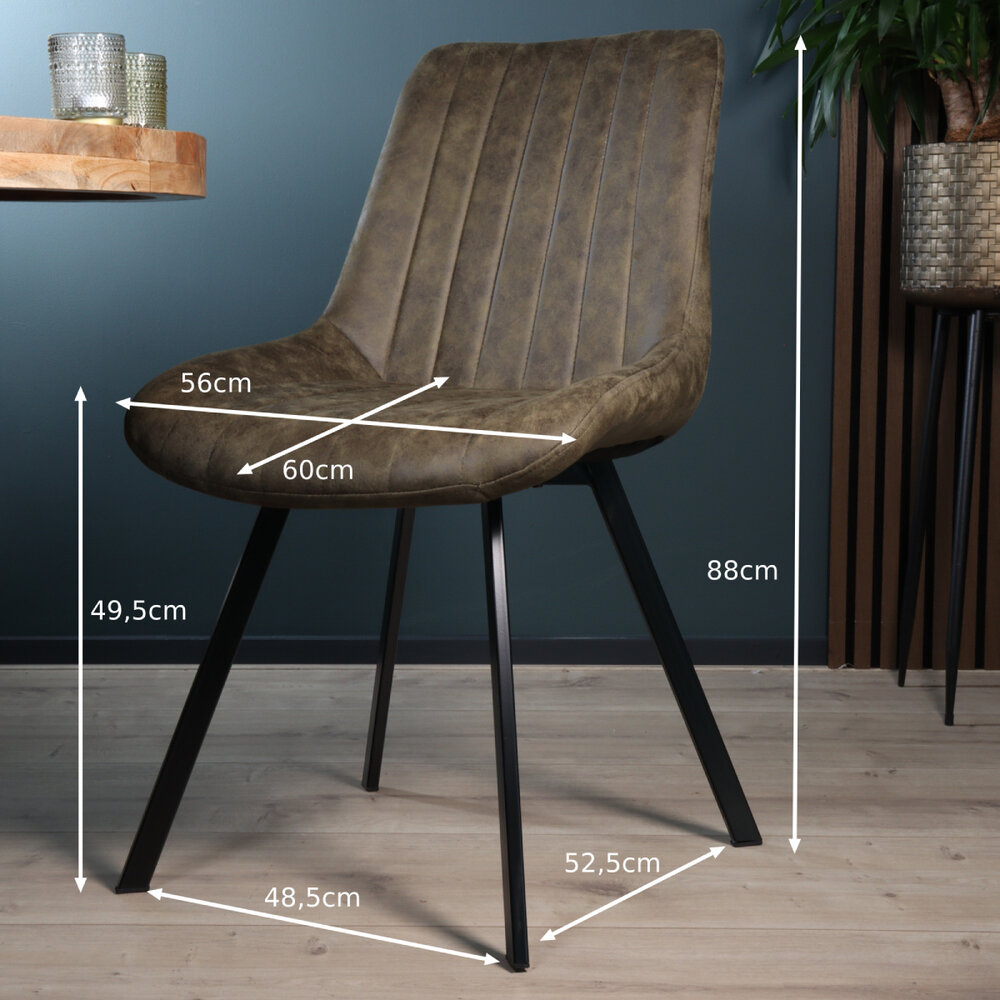 Eetkamerstoel Susta donkergroen microvezel eetstoel Eetkamerstoel Susta donkergroen microvezel eetstoel