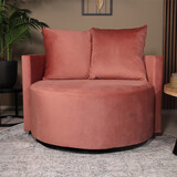 Lizzely Garden & Living Fauteuil loveseat velvet oud roze draaibare fauteuil Lizzely Garden & Living Fauteuil loveseat velvet oud roze draaibare fauteuil
