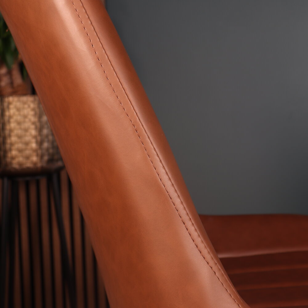 Eetkamerstoel Susta PU cognac kunstleder eetstoel Eetkamerstoel Susta PU cognac kunstleder eetstoel