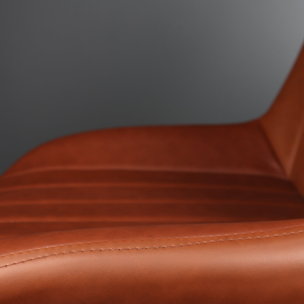 Eetkamerstoel Susta PU cognac kunstleder eetstoel Eetkamerstoel Susta PU cognac kunstleder eetstoel