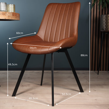 Lizzely Garden & Living Eetkamerstoel Susta PU cognac kunstleder eetstoel Lizzely Garden & Living Eetkamerstoel Susta PU cognac kunstleder eetstoel