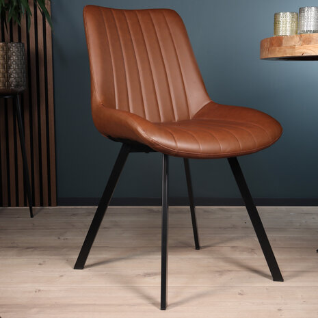 Lizzely Garden & Living Eetkamerstoel Susta PU cognac kunstleder eetstoel Lizzely Garden & Living Eetkamerstoel Susta PU cognac kunstleder eetstoel