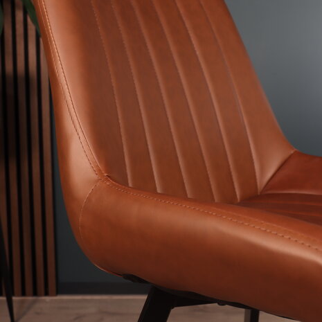 Lizzely Garden & Living Eetkamerstoel Susta PU cognac kunstleder eetstoel Lizzely Garden & Living Eetkamerstoel Susta PU cognac kunstleder eetstoel