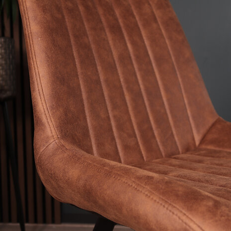 Lizzely Garden & Living Eetkamerstoel Susta cognac microvezel eetstoel