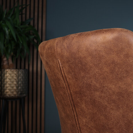 Lizzely Garden & Living Eetkamerstoel Susta cognac microvezel eetstoel