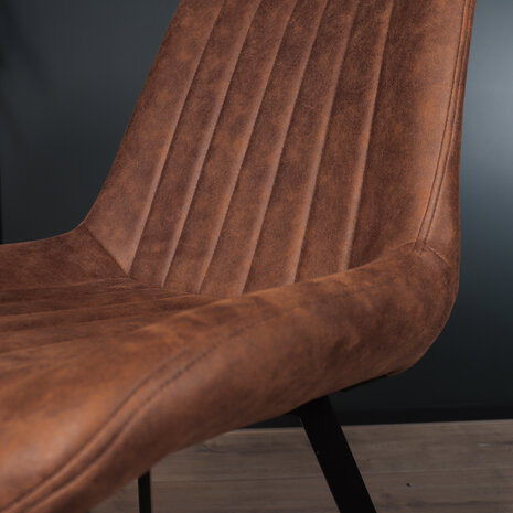 Lizzely Garden & Living Eetkamerstoel Susta cognac microvezel eetstoel