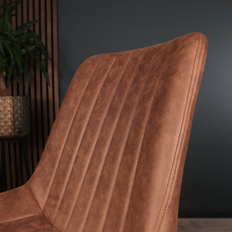 Lizzely Garden & Living Eetkamerstoel Susta cognac microvezel eetstoel