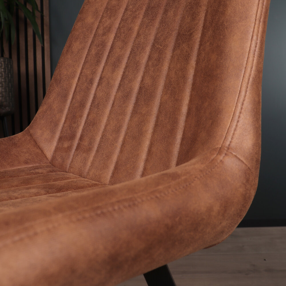 Eetkamerstoel Susta cognac microvezel eetstoel