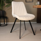 Eetkamerstoel Susta wit chenille eetstoel Eetkamerstoel Susta wit chenille eetstoel