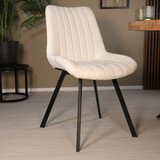 Lizzely Garden & Living Eetkamerstoel Susta wit chenille eetstoel Lizzely Garden & Living Eetkamerstoel Susta wit chenille eetstoel